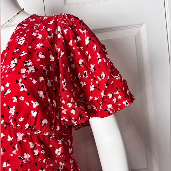 A New Day Red Floral Short-Sleeve Maxi Dress Size 4 - Picture 5 of 14